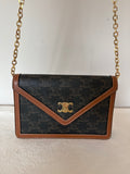 Celine Triomphe Margo PVC & leather Chain Wallet Brown