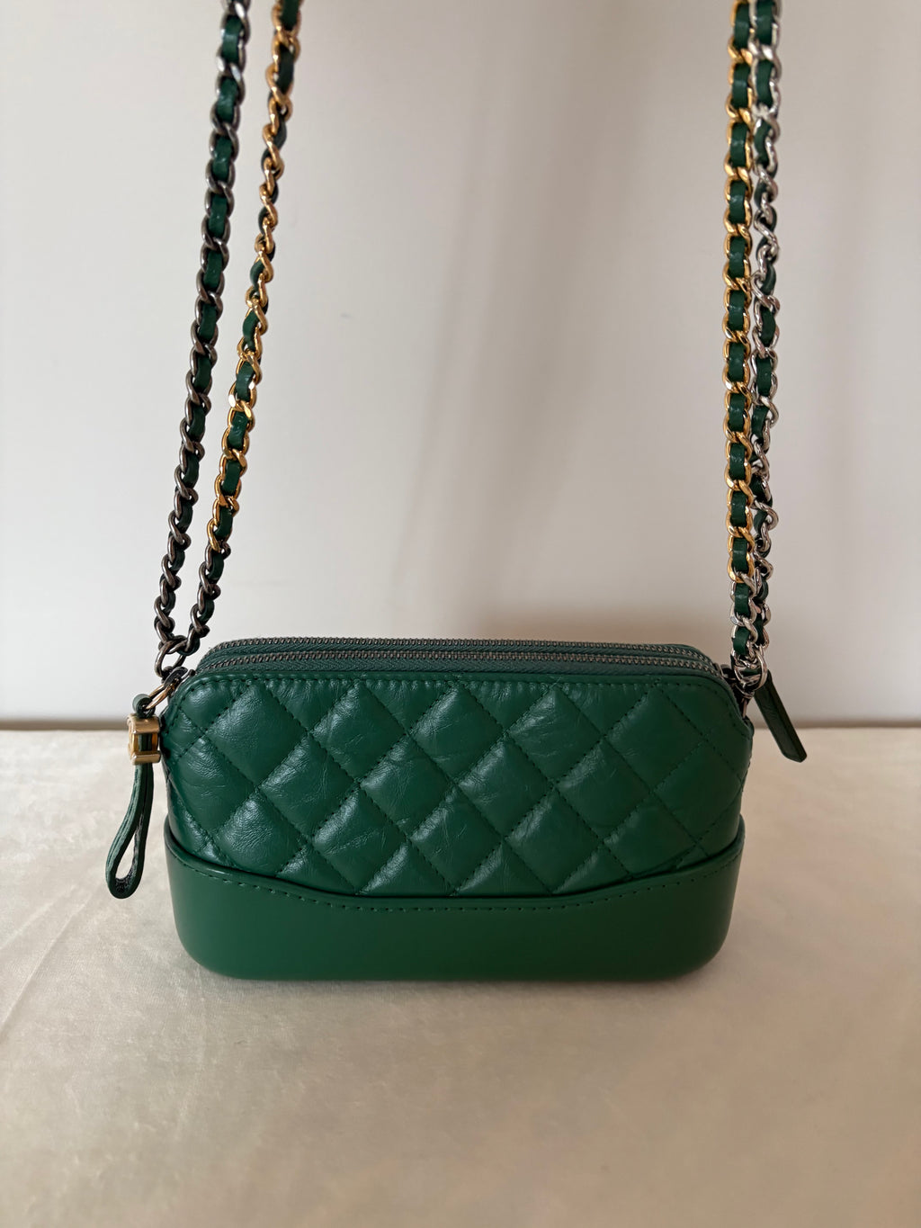 Chanel Matelassé Chain Shoulder Bag Green