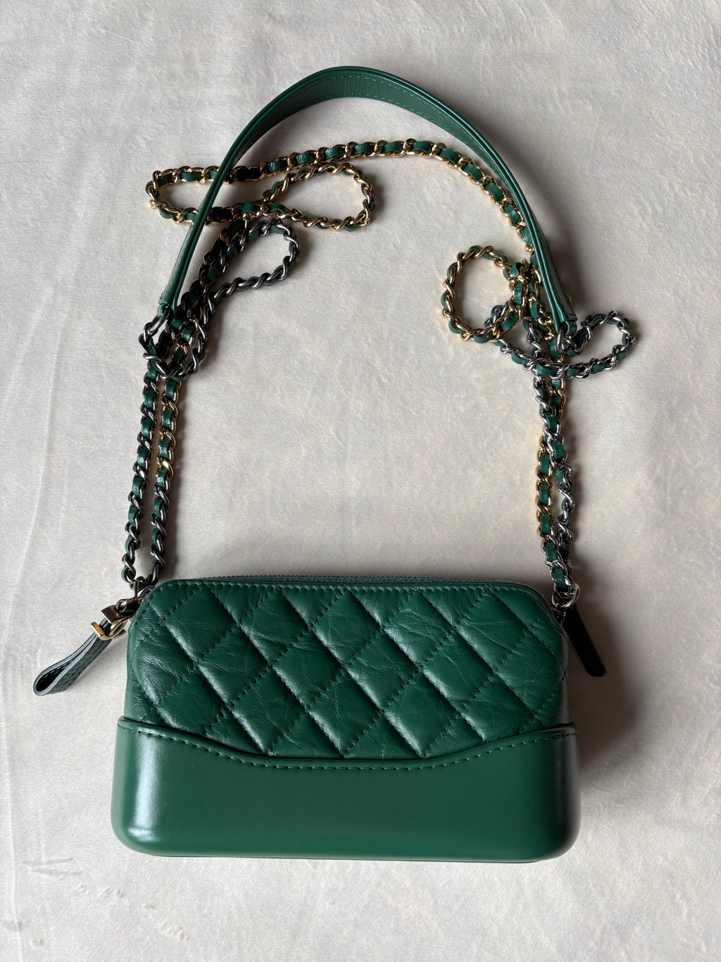 Chanel Matelassé Chain Shoulder Bag Green