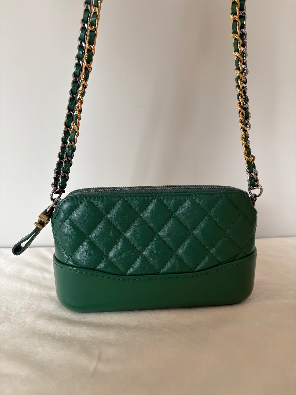 Chanel Matelassé Chain Shoulder Bag Green