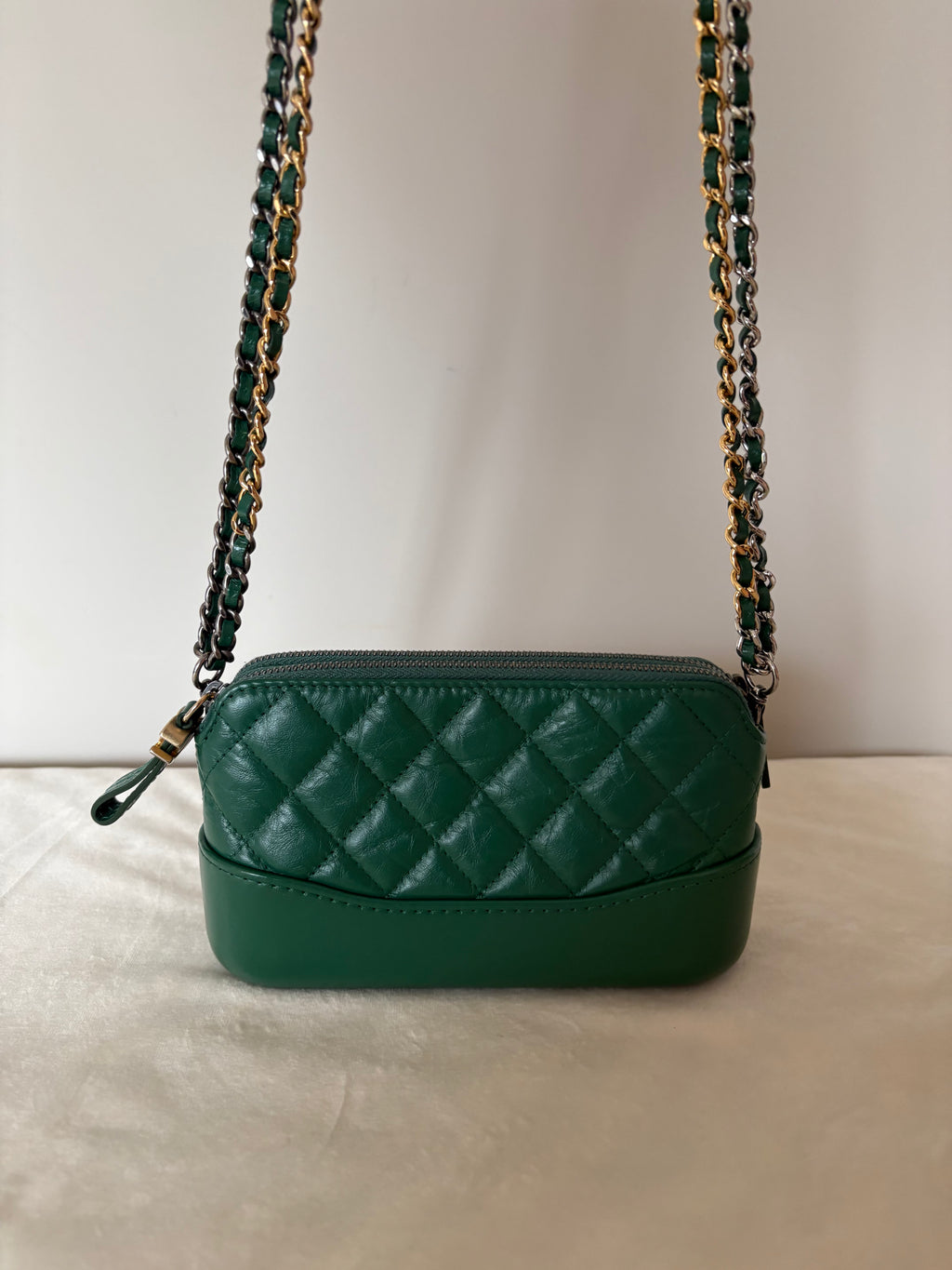Chanel Matelassé Chain Shoulder Bag Green