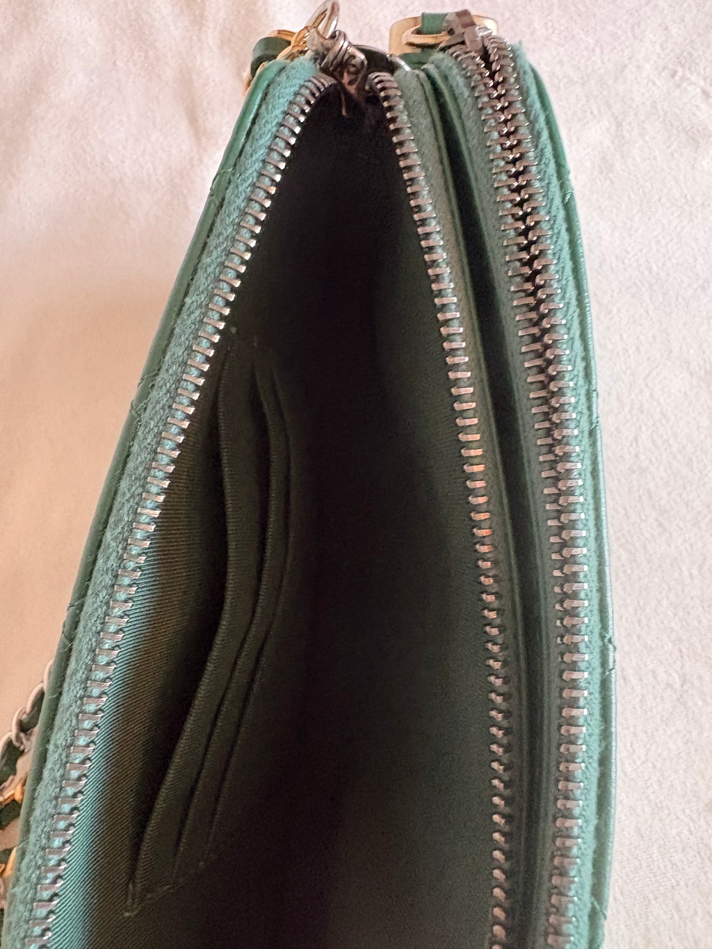 Chanel Matelassé Chain Shoulder Bag Green