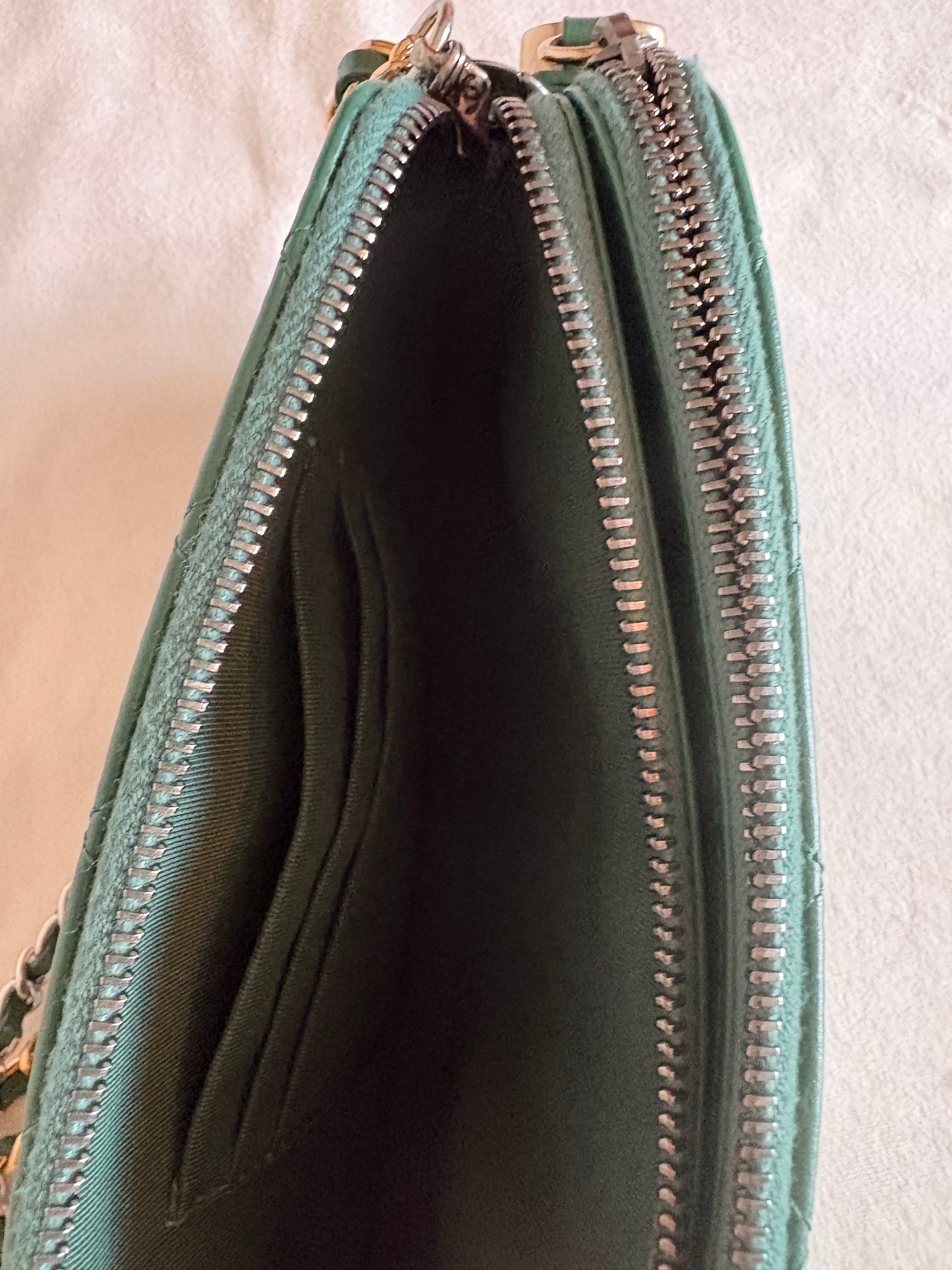 Chanel Matelassé Chain Shoulder Bag Green