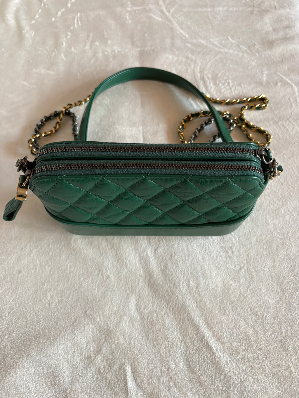 Chanel Matelassé Chain Shoulder Bag Green