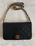 Chanel Chantel Matelassé Lambskin Chain Shoulder Bag Black
